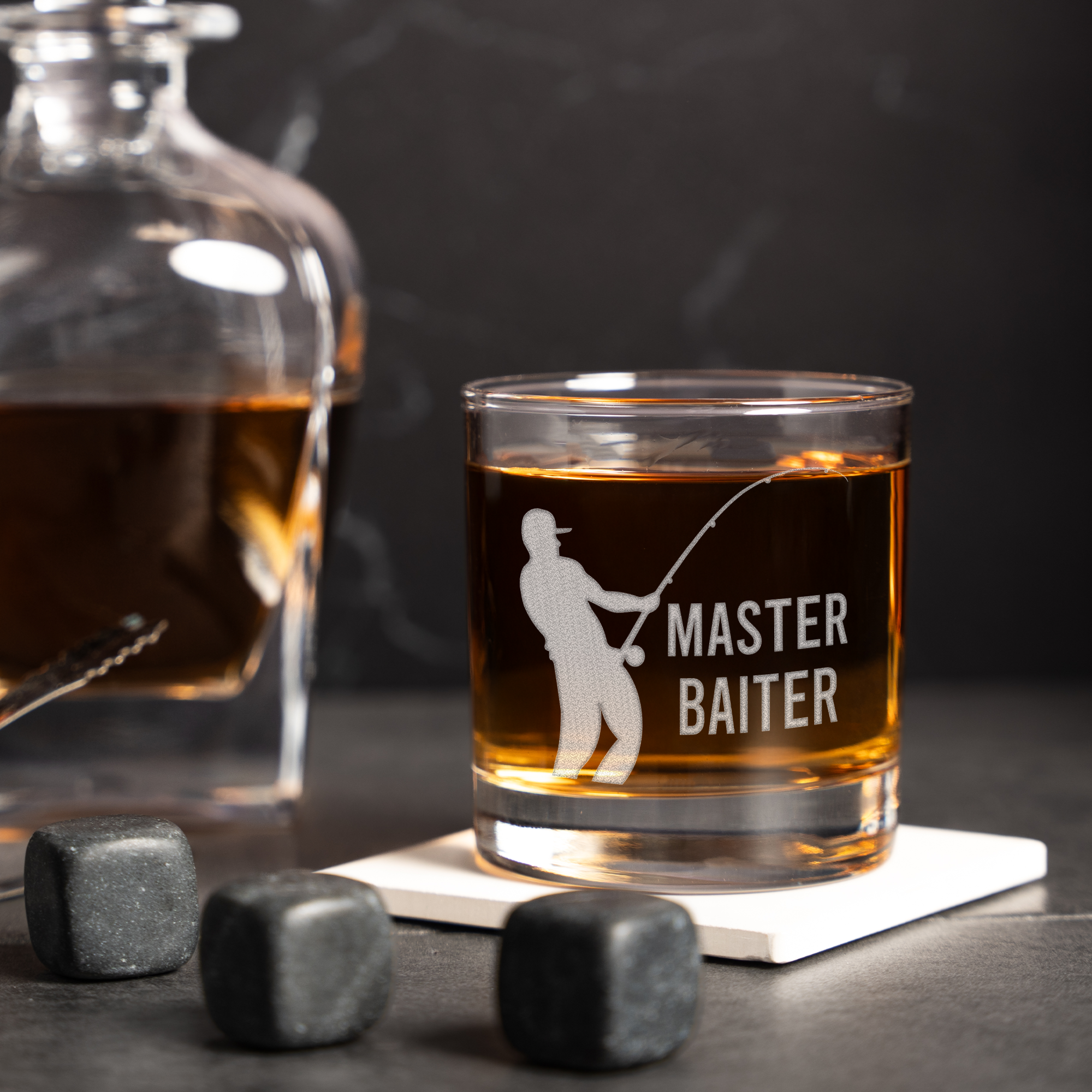 "Master Baiter" Engraved Whiskey Glass