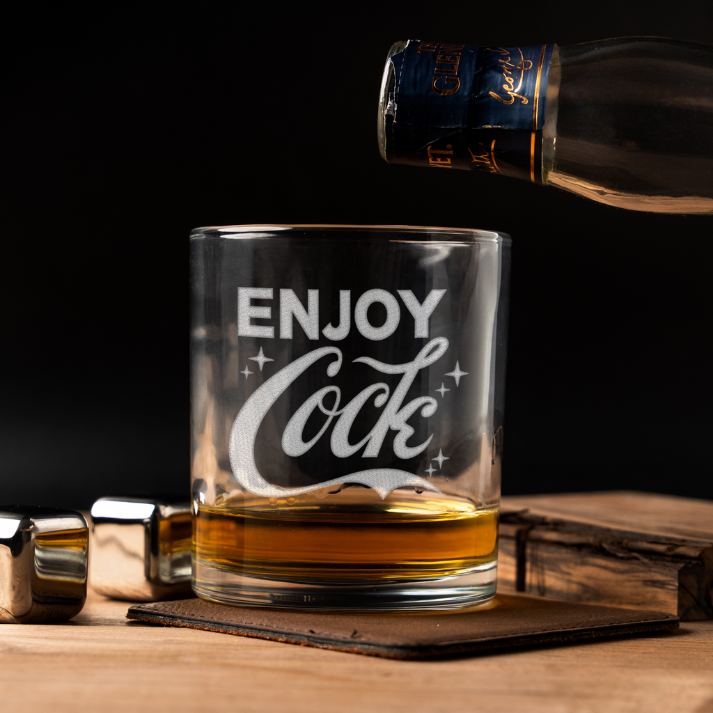 Enjoy Cock Whiskey Glass