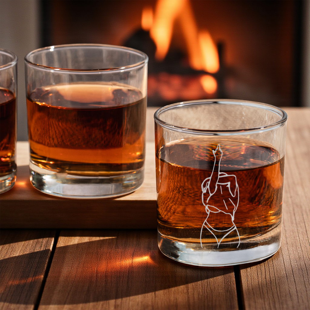 Woman Silhouette Whiskey Glass