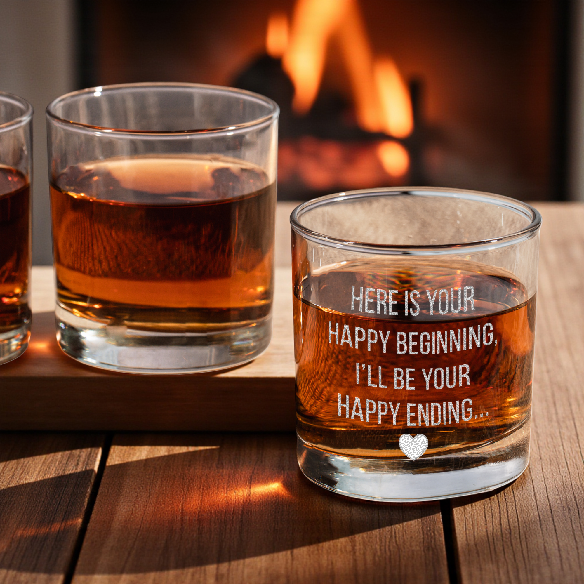 I'll Be Your Happy Ending Whiskey Glass for Couples