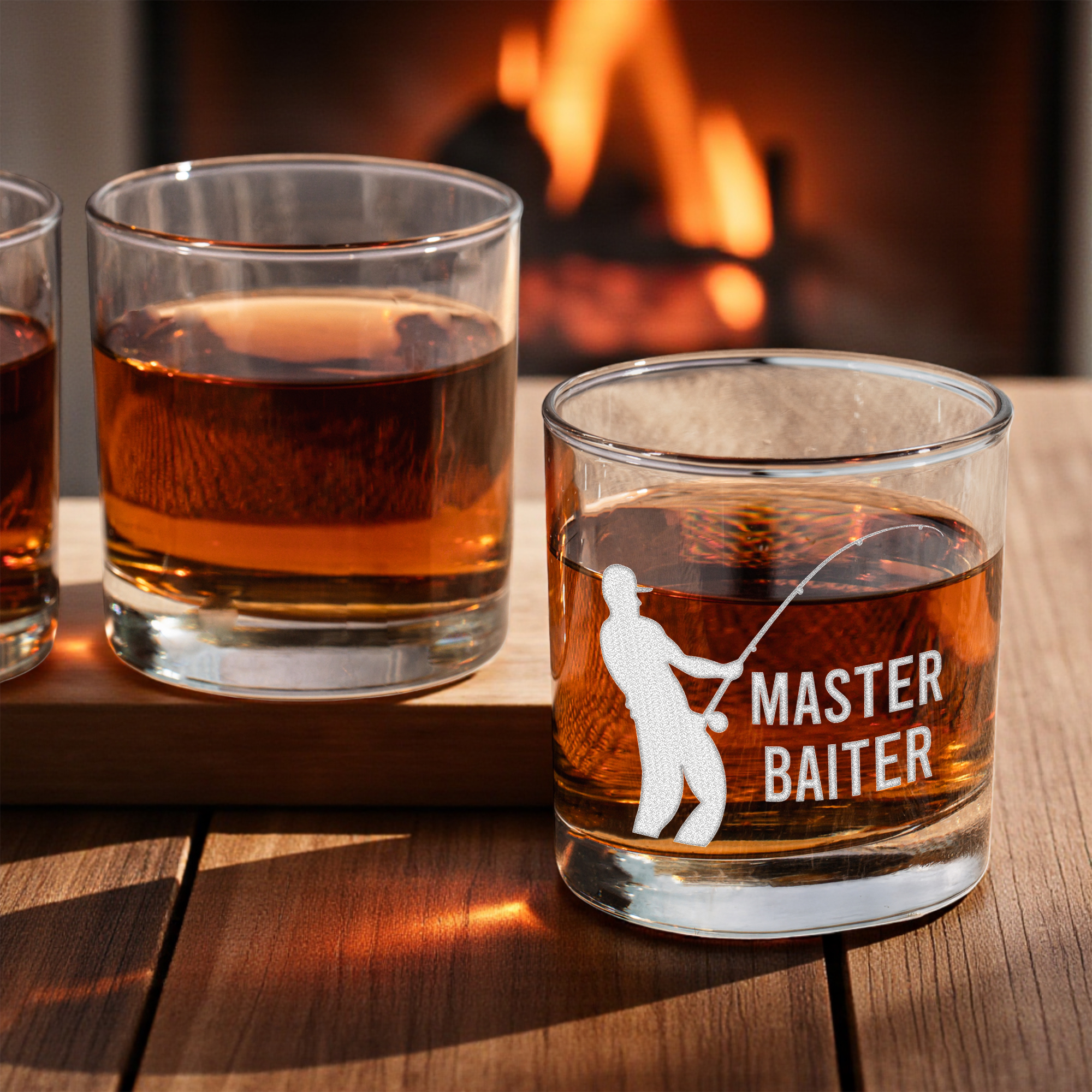 "Master Baiter" Engraved Whiskey Glass