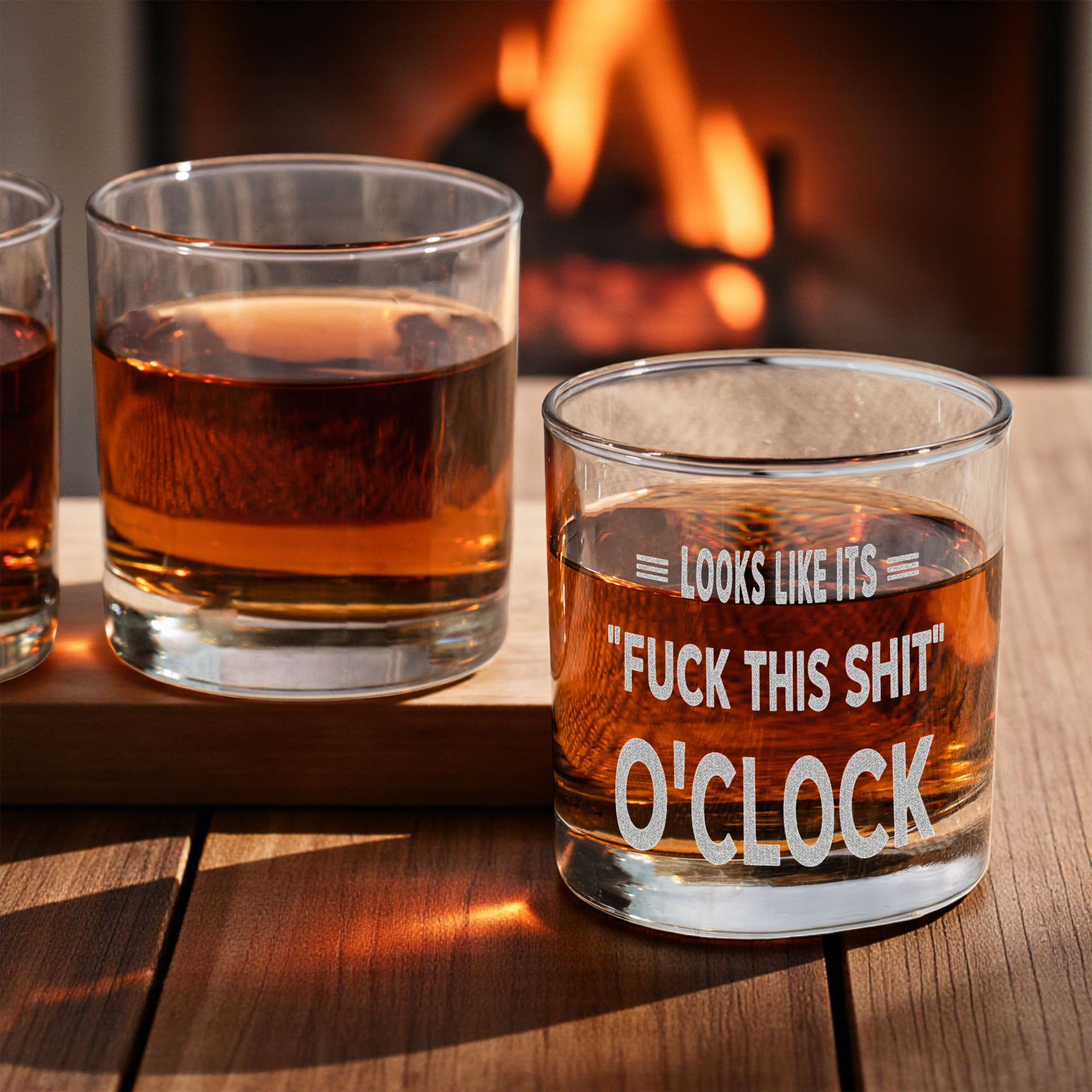 "Looks Like It's Fuck This Shit O'Clock" Rocks Glass